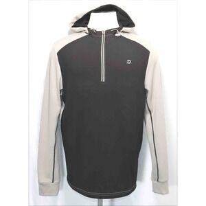 Druids Black Gray 1/4 Zip Performance Golf Hoodie Sweatshirt Mens Size M